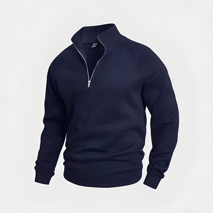 Wiley - Luźny polarowy sweter z zamkiem dla mężczyzn