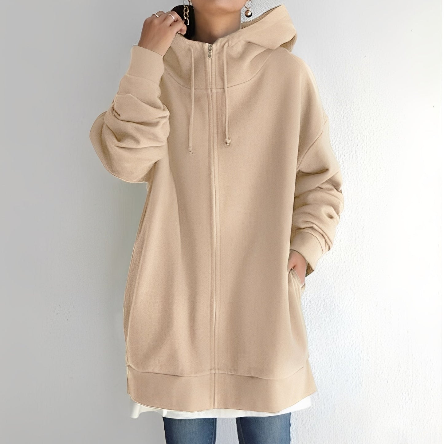Eleanor - Stylowy oversize-hoodie z aksamitu dla kobiet