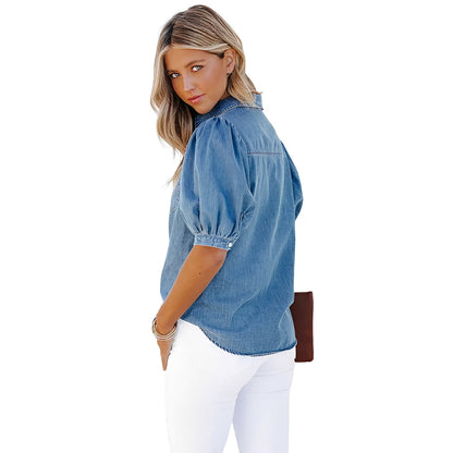 Cinddy - Klasyczna i wygodna koszula z denimu dla kobiet