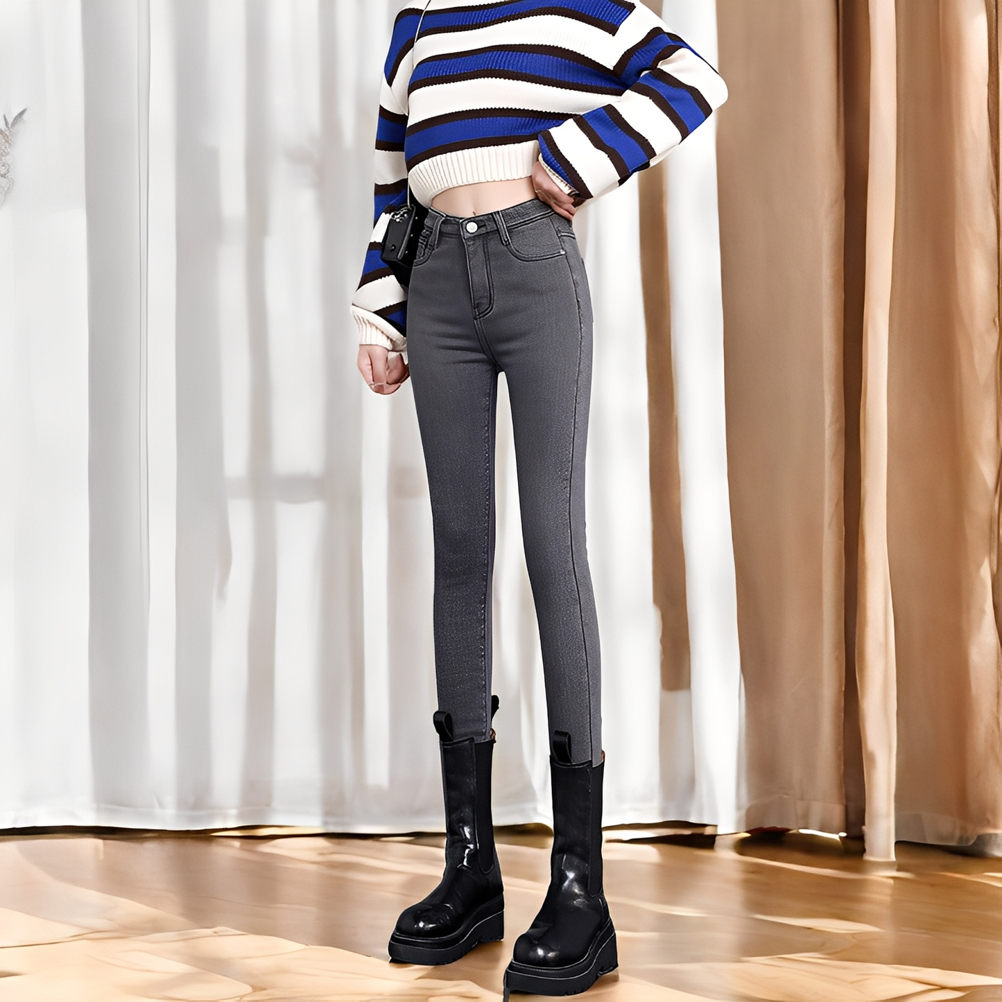 Betty - Ciepłe termoskinnyjeans dla kobiet
