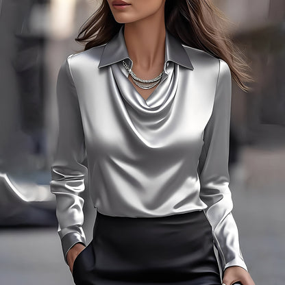 Laurentine - Bluzka elegancka z długimi rękawami dla kobiet