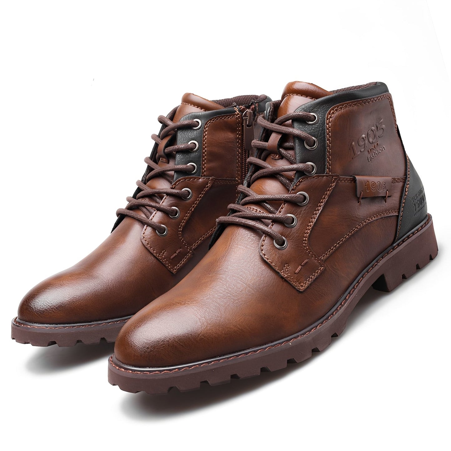 Frank - Retro-buty trekkingowe ze skóry dla mężczyzn