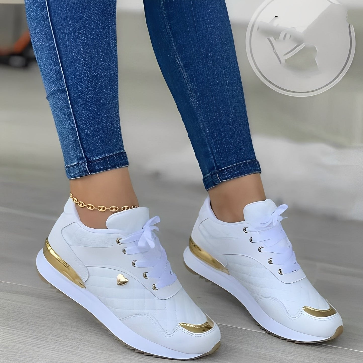 Agnès - Damskie buty sznurowane z wzorem w kratkę