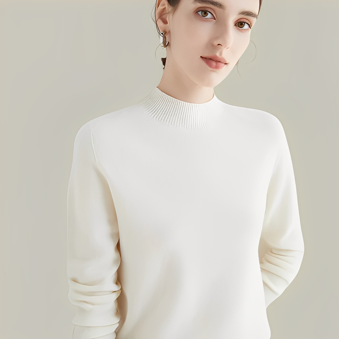 Martine - Swetry z wełny slim fit z wysokim kołnierzem dla kobiet