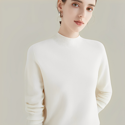 Martine - Swetry z wełny slim fit z wysokim kołnierzem dla kobiet