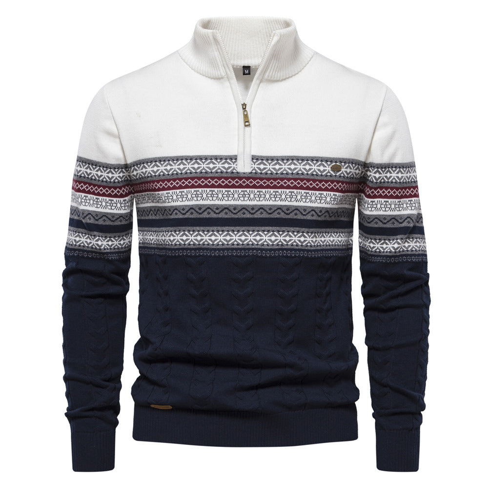 Albert - Stylowy sweter z połowym zamkiem dla mężczyzn