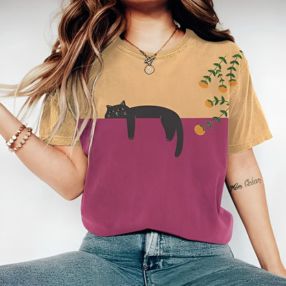 Alvina - Luźny T-Shirt z motywem dla kobiet