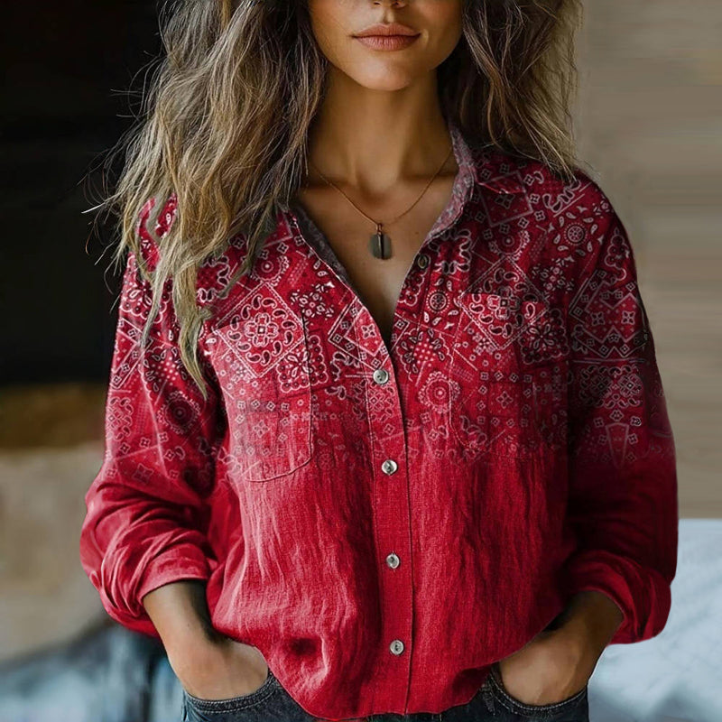 Bluzka z rozkloszowanymi rękawami w stylu boho, inspirowana stylem vintage