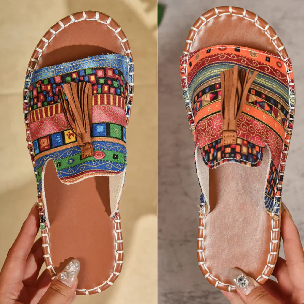 Boho sandały z frędzlami
