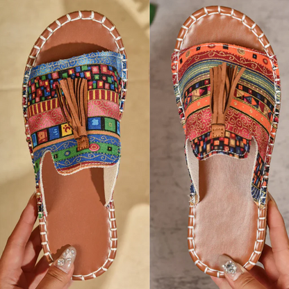 Boho sandały z frędzlami