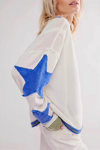Bluza damska oversize z motywem gwiazdy na rękawie