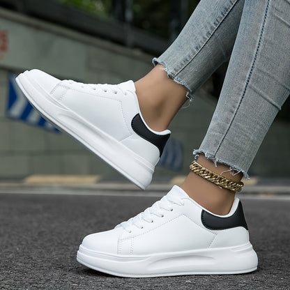 Romy - Buty skórzane białe o czystym wyglądzie