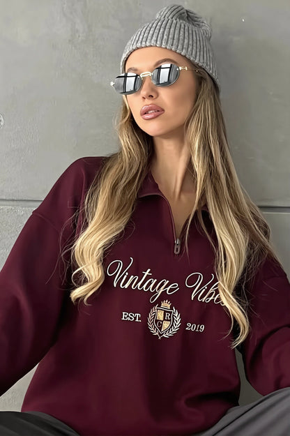 Damska bluza vintage oversize widok z tyłu z luźnym krojem