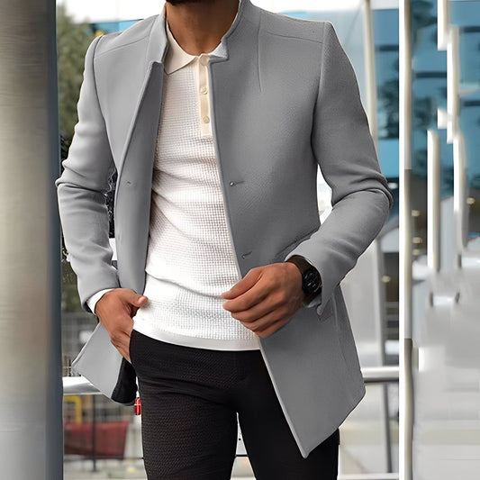 Jones - Formalny płaszcz slim-fit z wełny dla mężczyzn
