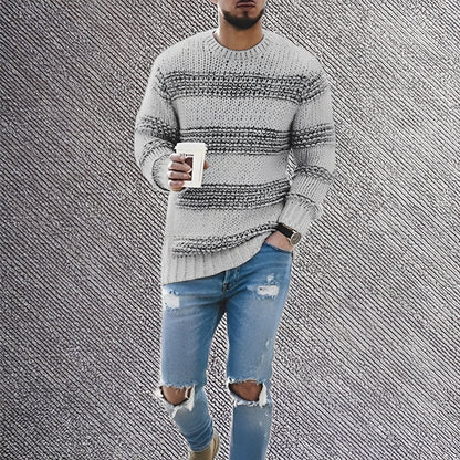 Ronnie - Luźny pasiasty sweter dla mężczyzn
