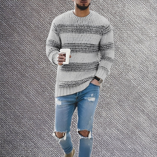 Ronnie - Luźny pasiasty sweter dla mężczyzn