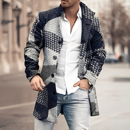 Louison - Męski długi elegancki płaszcz z guzikami