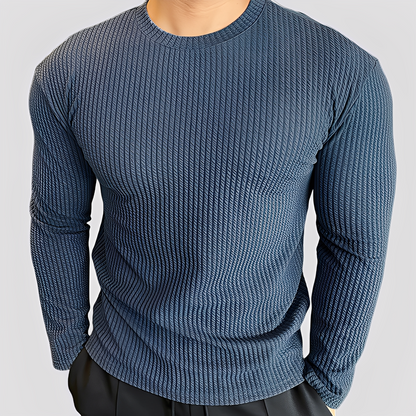 Albert - Luźny sweter z dzianiny z prążkowanym wzorem dla mężczyzn