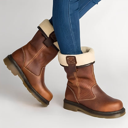 Maïwenn - Eleganckie skórzane buty zimowe dla kobiet