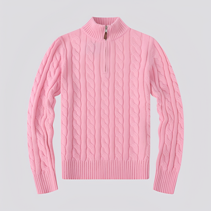 Jasper - Stylowy sweter z połowym zamkiem dla mężczyzn