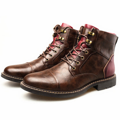 Louis - Retro skórzane buty z zamkiem dla mężczyzn