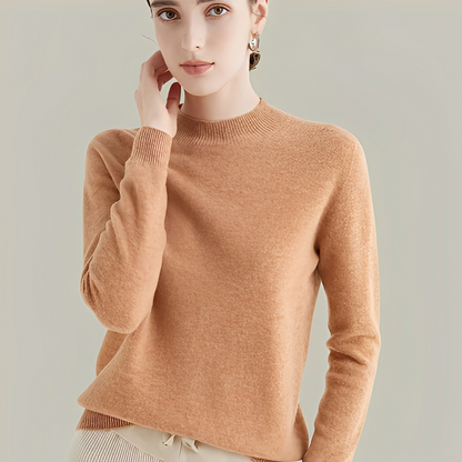 Martine - Swetry z wełny slim fit z wysokim kołnierzem dla kobiet