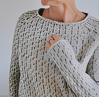 Lucrèce - Sweter z dzianiny z luźnym dekoltem w łódeczkę dla kobiet