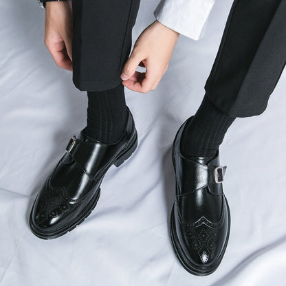 Jasper - Formalne skórzane buty z zapięciem na klamrę dla mężczyzn