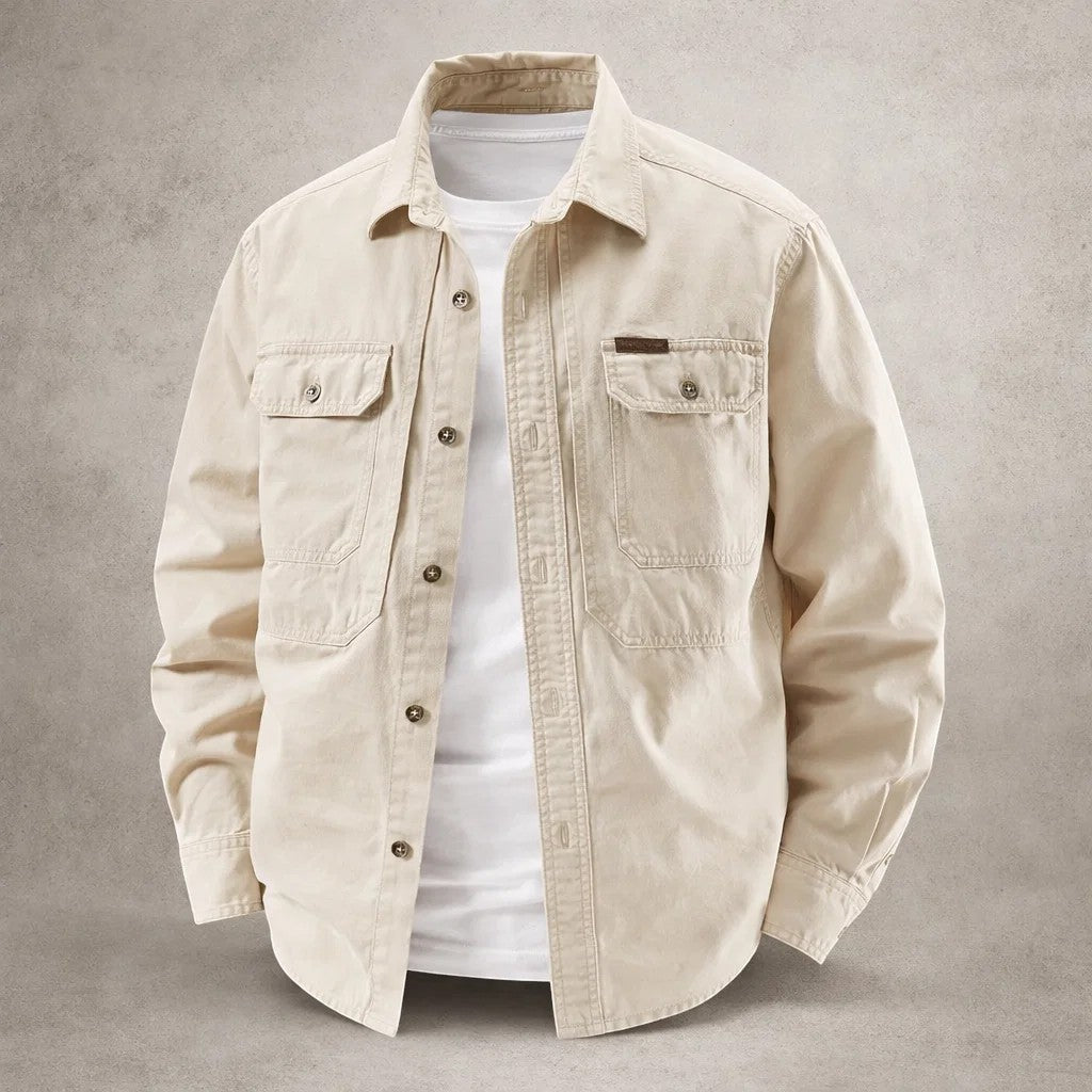 Męska Koszula Overshirt Bawełniana Z Długim Rękawem