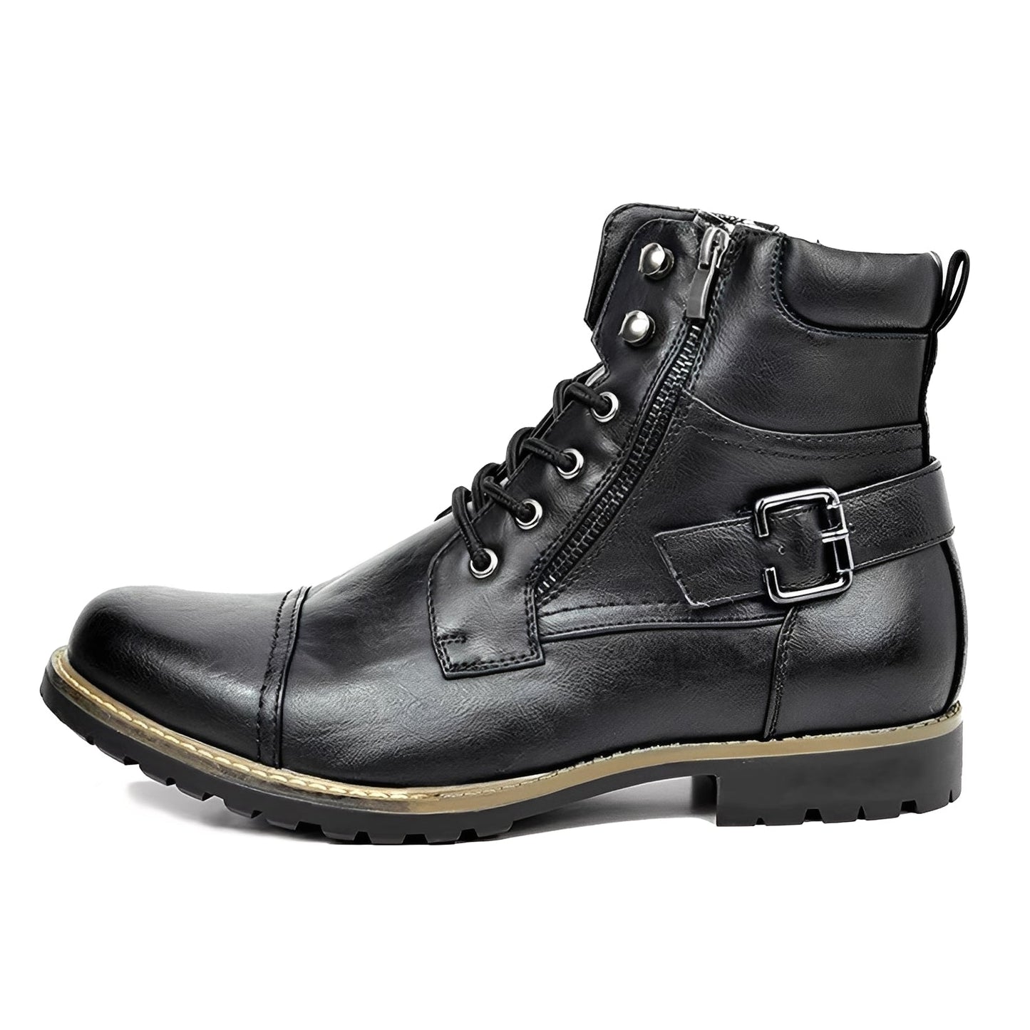 Jeremy - Retro-sznurowane buty ze skóry dla mężczyzn