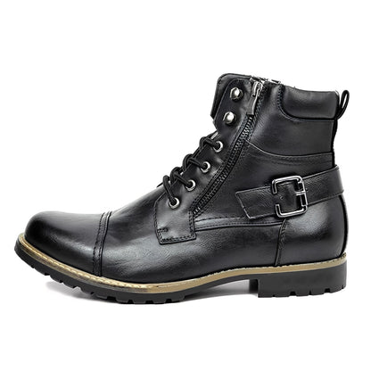 Jeremy - Retro-sznurowane buty ze skóry dla mężczyzn