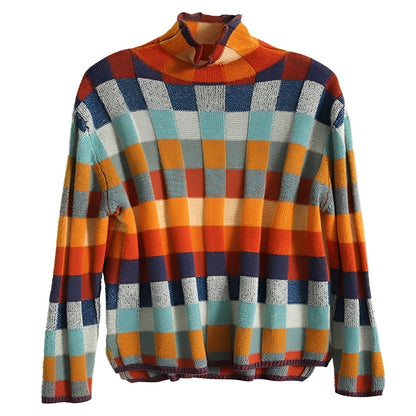 Becca - Stylowy patchworkowy golf dla kobiet