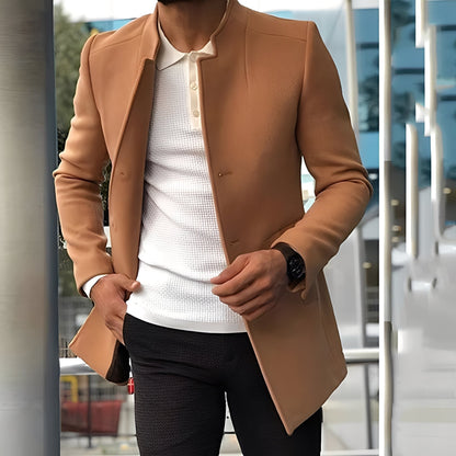 Jones - Formalny płaszcz slim-fit z wełny dla mężczyzn