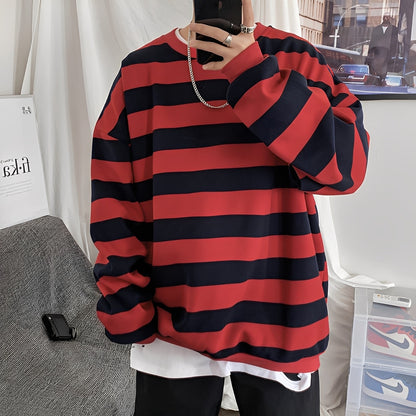 Christian - Oversized-sweterek z dzianiny w paski dla mężczyzn