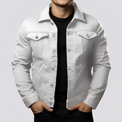 Maxwell - Retro-kurtka jeansowa dla mężczyzn z grubego denimu