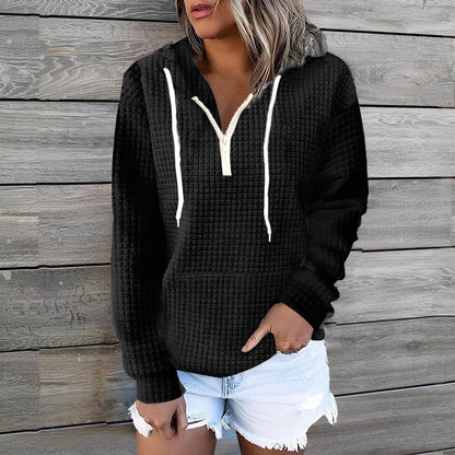 Amanda - Stylowy Waffel-Hoodie dla kobiet