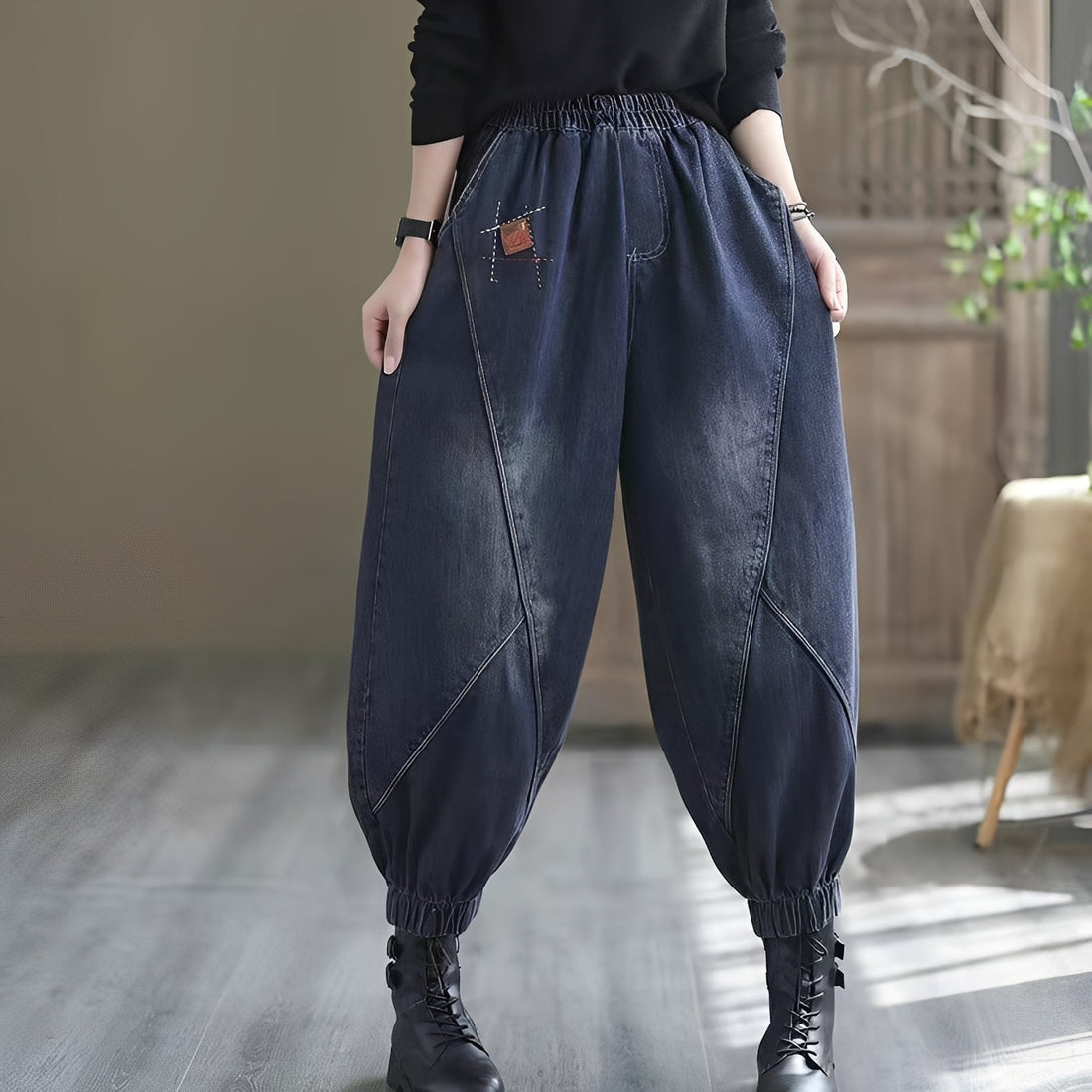 Maisy - Luźne spodnie jeansowe w stylu retro dla kobiet