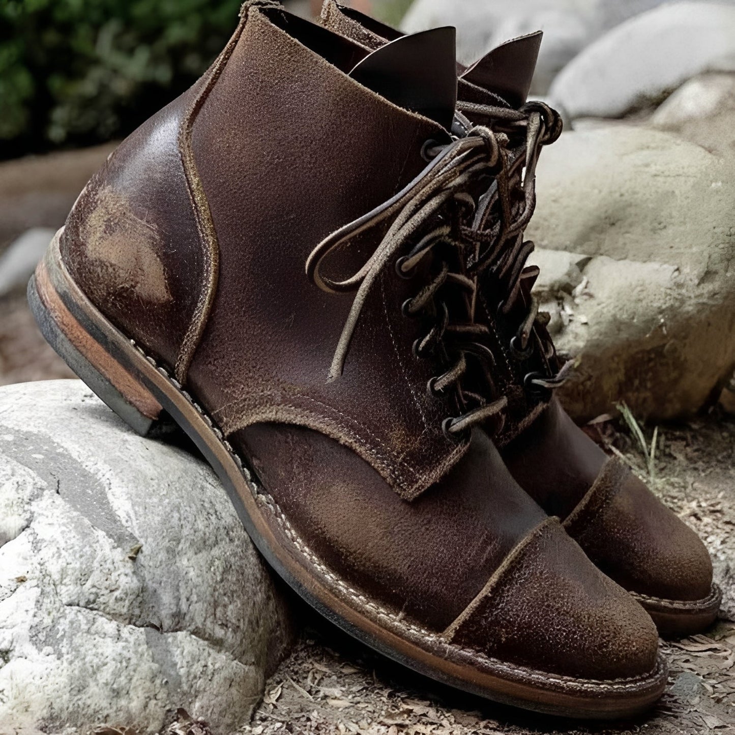 Kevin - Retro-skórzane buty dla mężczyzn