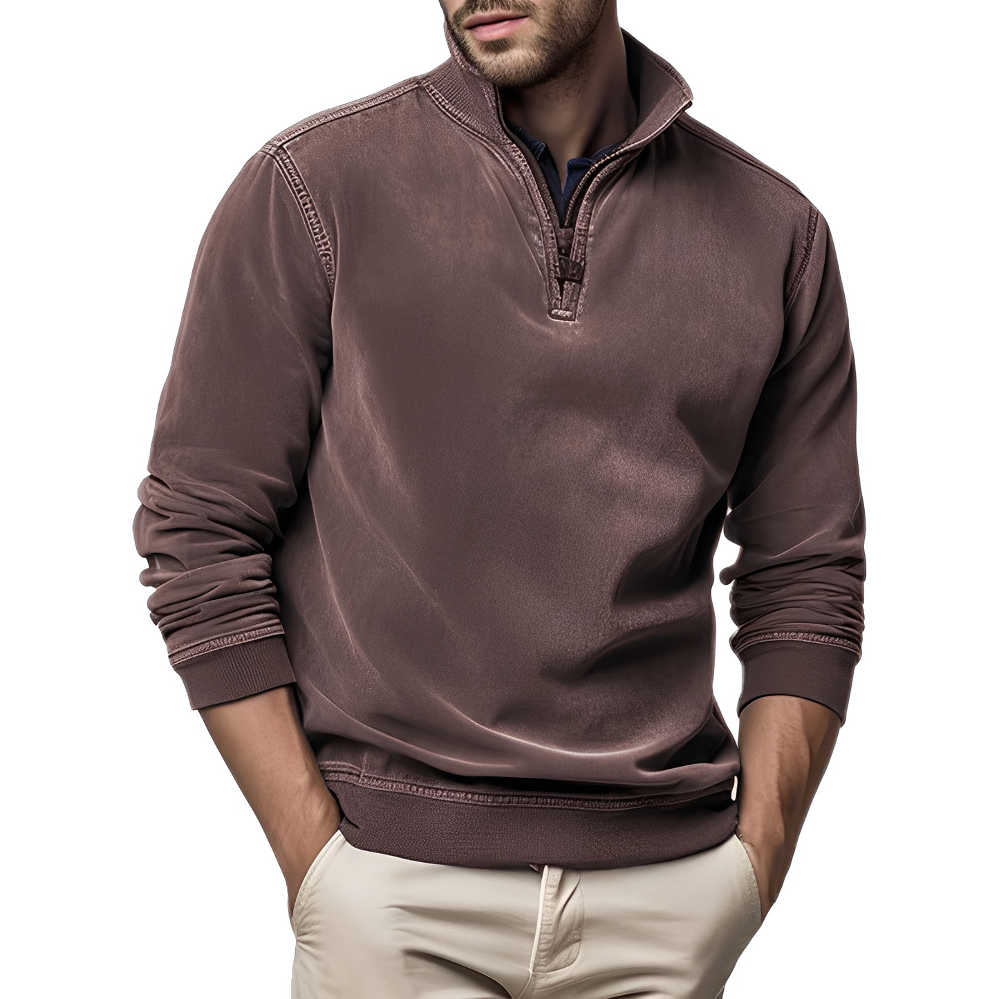 Dunstan - Stylowy sweter z pranego polaru dla mężczyzn