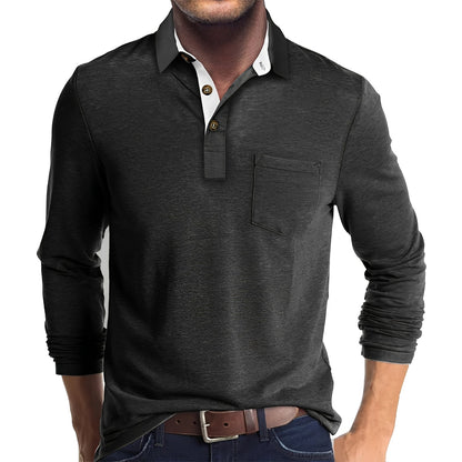 Marty - Swobodne polo z długim rękawem dla mężczyzn