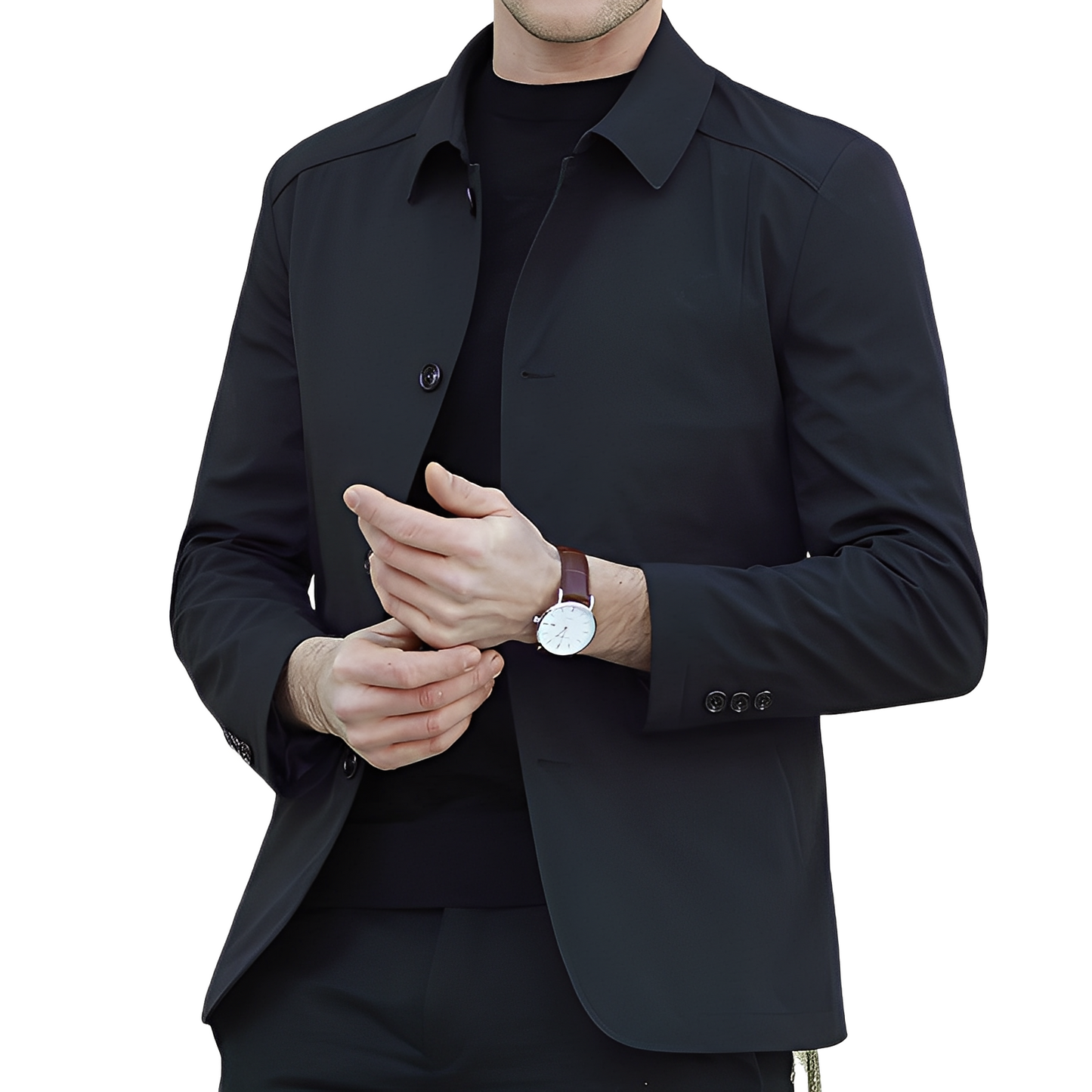 Jarred - Modna kurtka z guzikami z kieszeniami dla mężczyzn