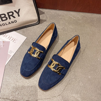 Alice - Klasyczne, masywne zamszowe loafers dla kobiet