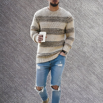 Ronnie - Luźny pasiasty sweter dla mężczyzn