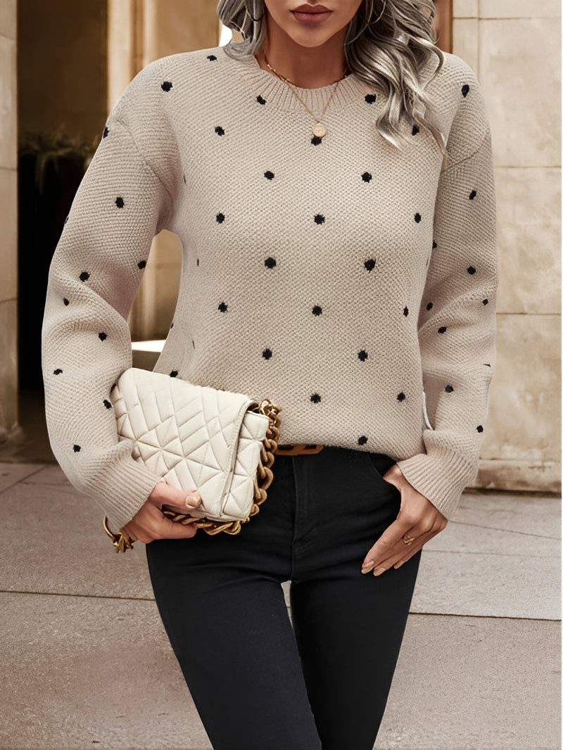 Karly - Stylowy sweter w kropki dla kobiet