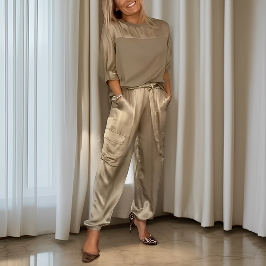 Cristel - Elegancka bluzka i spodnie dla kobiet zestaw