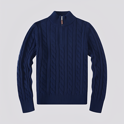 Jasper - Stylowy sweter z połowym zamkiem dla mężczyzn