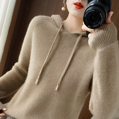 Bonnie - Stylowy hoodie z dzianiny wełnianej dla kobiet