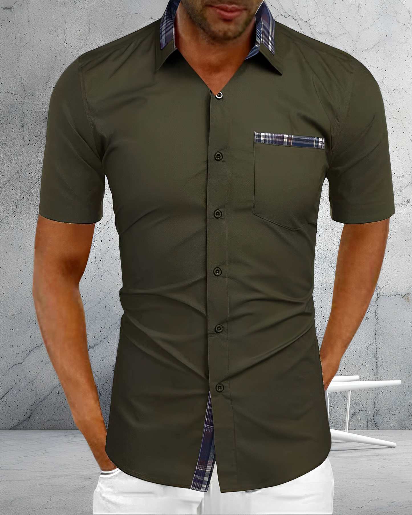 Męska koszula na krótkim rękawie na lato Casual Urban Modern Fit