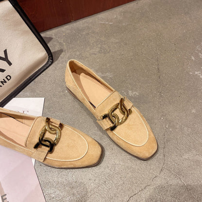 Alice - Klasyczne, masywne zamszowe loafers dla kobiet
