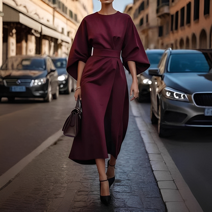 Lauriane - Sukienka elegancka z rękawami latarnianymi dla kobiet